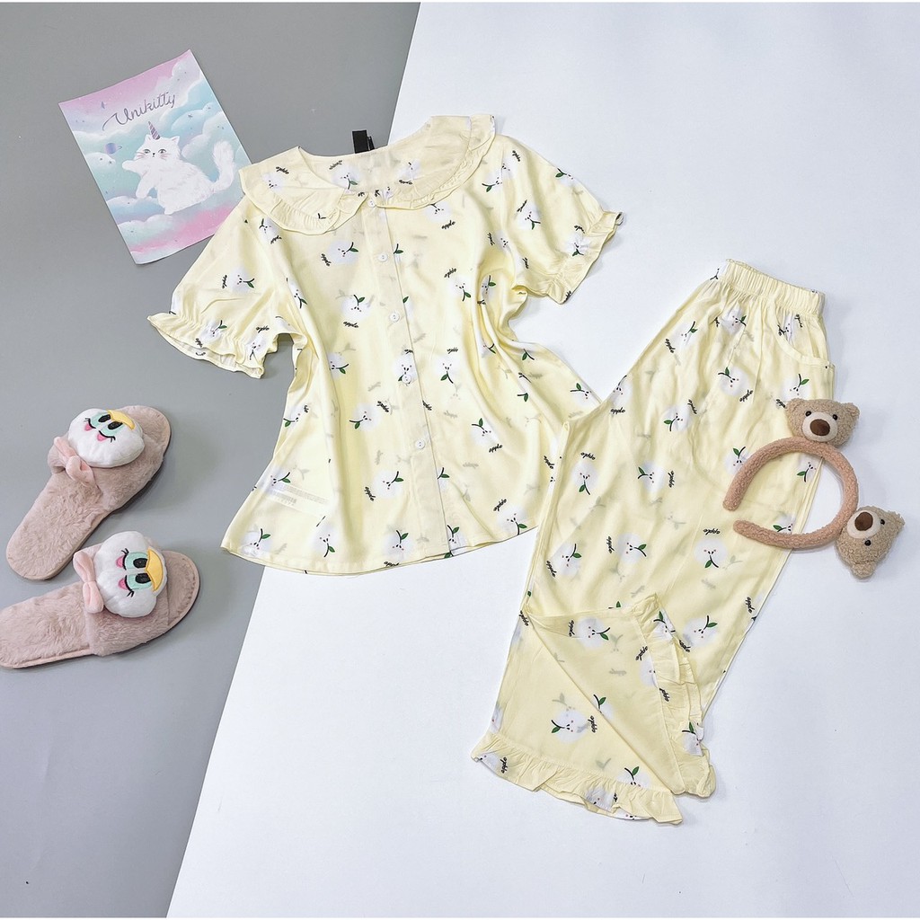Bộ lững cổ sen chất tole lanh hàng VNXK