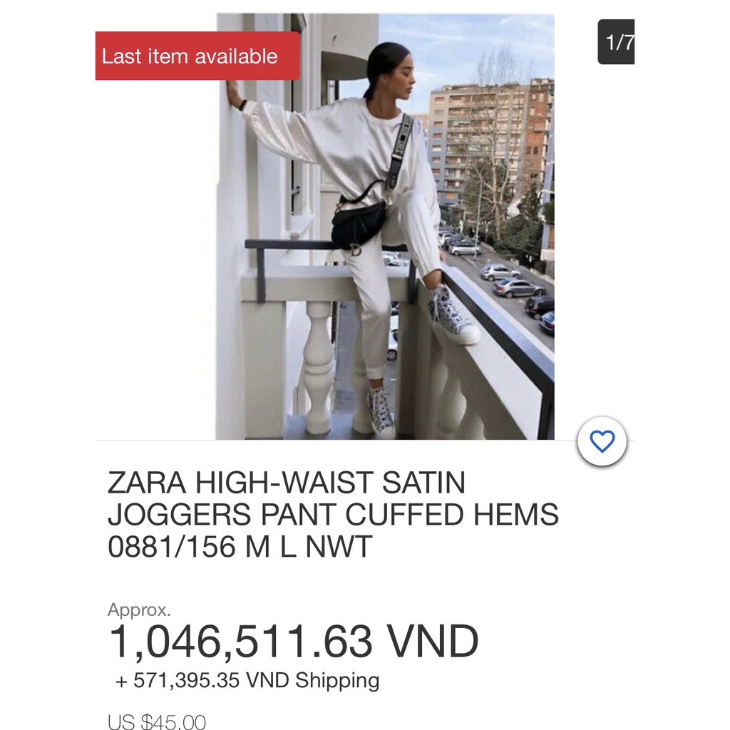 Quần jogger Zara HIGHT-WAIST SATIN JOGGERS PANT dư xịn