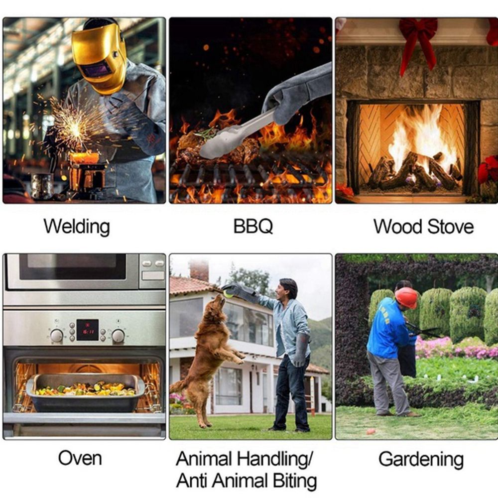 Găng tay da 932 F cách nhiệt chống cháy cho thợ hàn phong cách nam và nữ