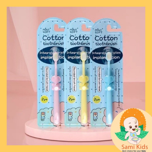 Bàn chải đánh răng trẻ em, bàn chải lông tơ mềm mại cho bé 1, 2 tuổi SAMI KIDS