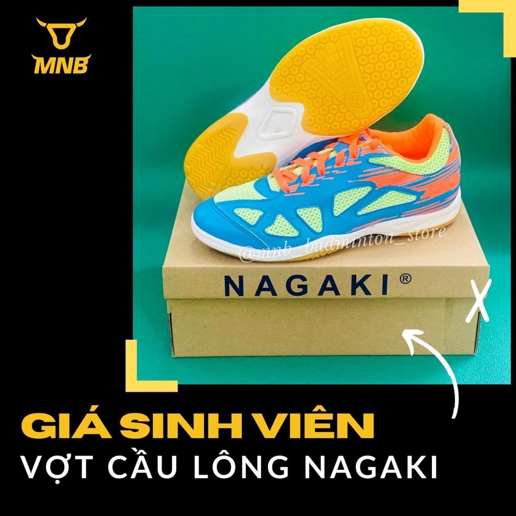 Giày cầu lông Nam Nữ cao cấp chính hãng NAGAKI, êm chân, đế chống trơn trượt, màu sắc trẻ trung, bắt mắt, giá cực tốt