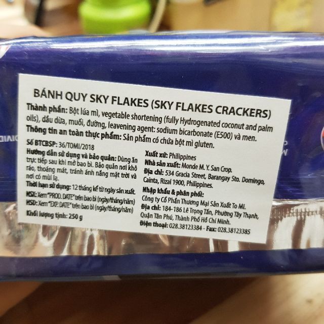 Bánh Không Đường SkyFlakes Philippines - 250g