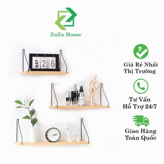 Set combo kệ gỗ treo tường 3 thanh tiêu chuẩn