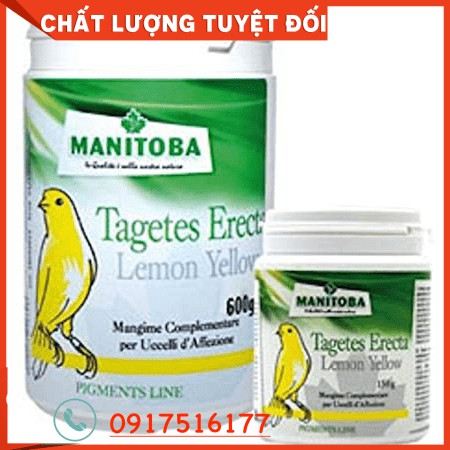 Manitoba Lemon Yellow_bột tăng màu vàng cho chim hoàng yến hủ 10 gram Hotline 0917516177