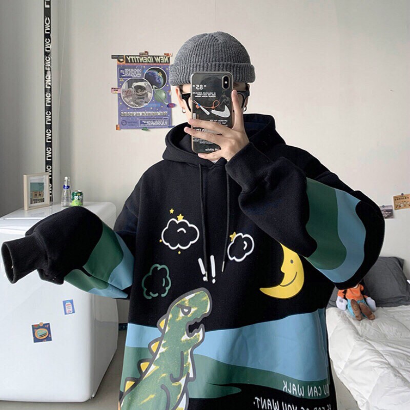 Áo Hoodie Áo khoác nam nữ Unisex Khủng Long Siêu Xinh Cho Mùa Đông 💕- FREESIZE DƯỚI 60KG | BigBuy360 - bigbuy360.vn