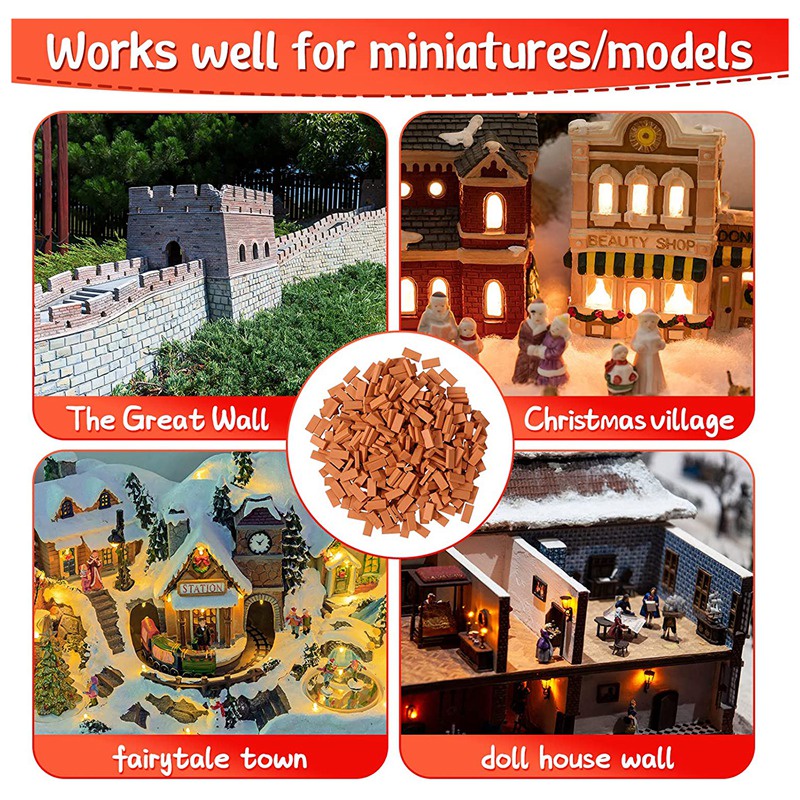Set 350 Viên Gạch Mini Tỉ Lệ 1 / 35 Trang Trí Nhà Búp Bê