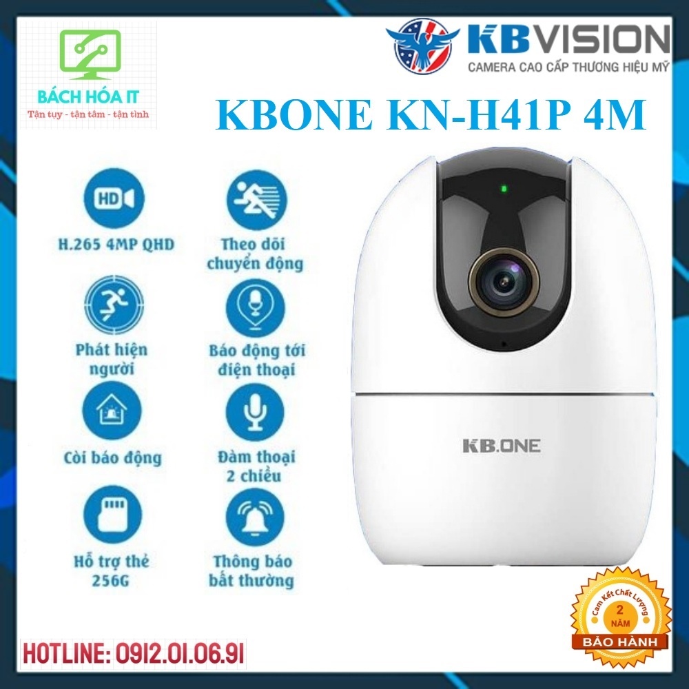 Camera IP WIFI xoay 360,quay quét  4M 2M KBONE H21P 1080p,KBONE H41P 4M chính hãng, bảo hành 24 tháng