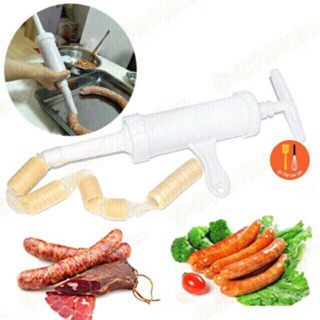 Combo Dụng cụ nhồi xúc xích + 2 vỏ colagen làm xúc xích, lạp xưởng