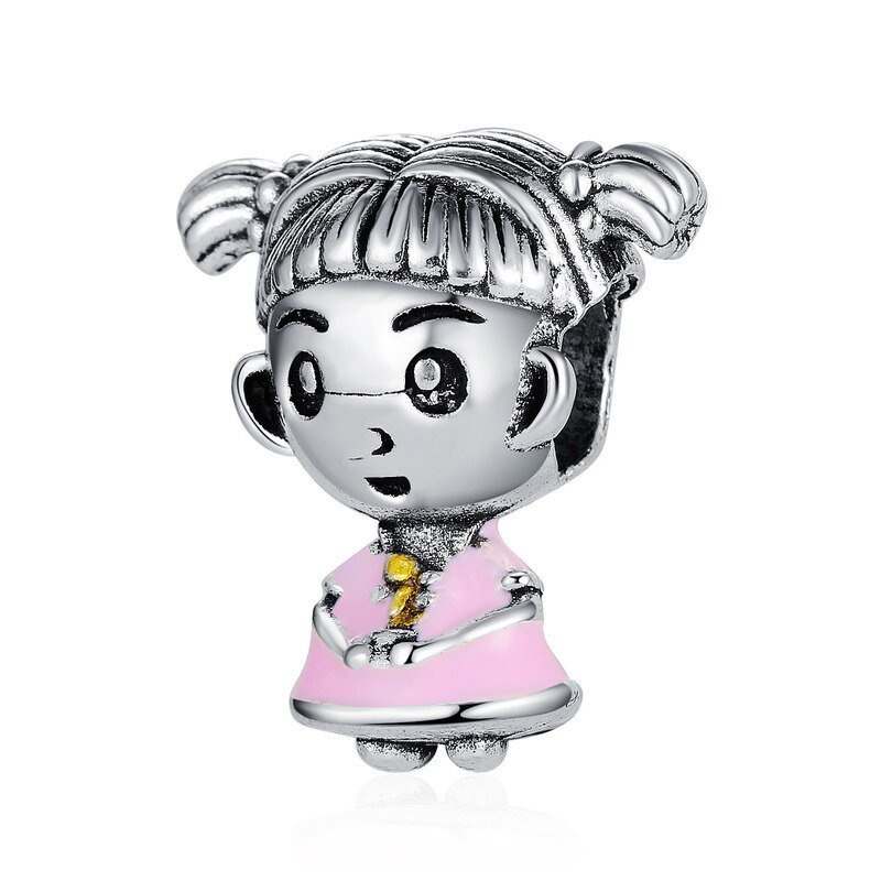 PANDORA Hạt Xỏ Vòng Tay Mạ Bạc 925 Hình Móng Vuốt Màu Hồng Dễ Thương DIY