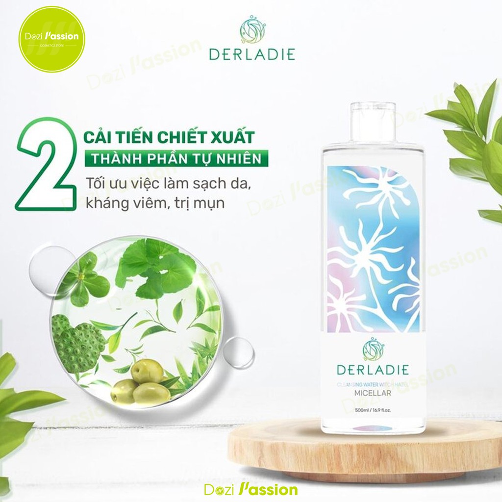 Nước Tẩy Trang Derladie Làm Sạch, Ngừa Mụn - Derladie Cleansing Water Witch Hazel 1000ml