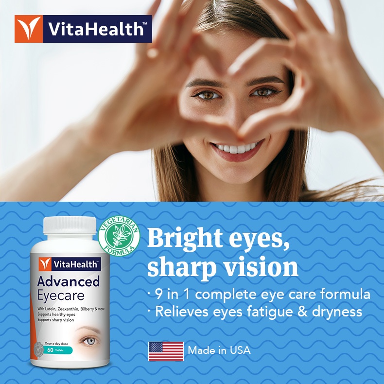 Viên uống bổ mắt, sáng mắt, tăng thị lực của Mỹ VitaHealth Advanced Eyecare 30 viên Vitamin cho mắt Eye Care