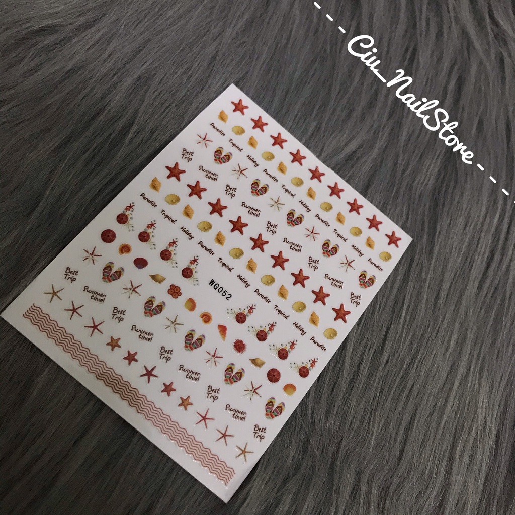 sticker dán móng mùa hè biển
