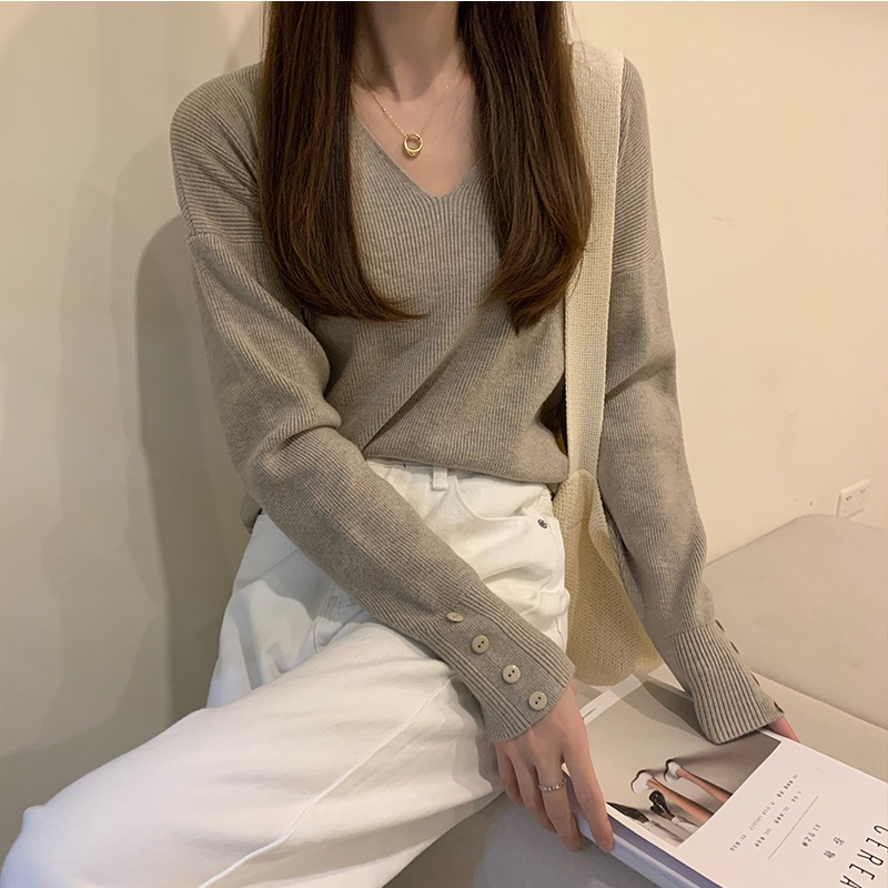 621539#Áo Sweater Dệt Kim Tay Dài Thời Trang Xuân Thu Mới 2022