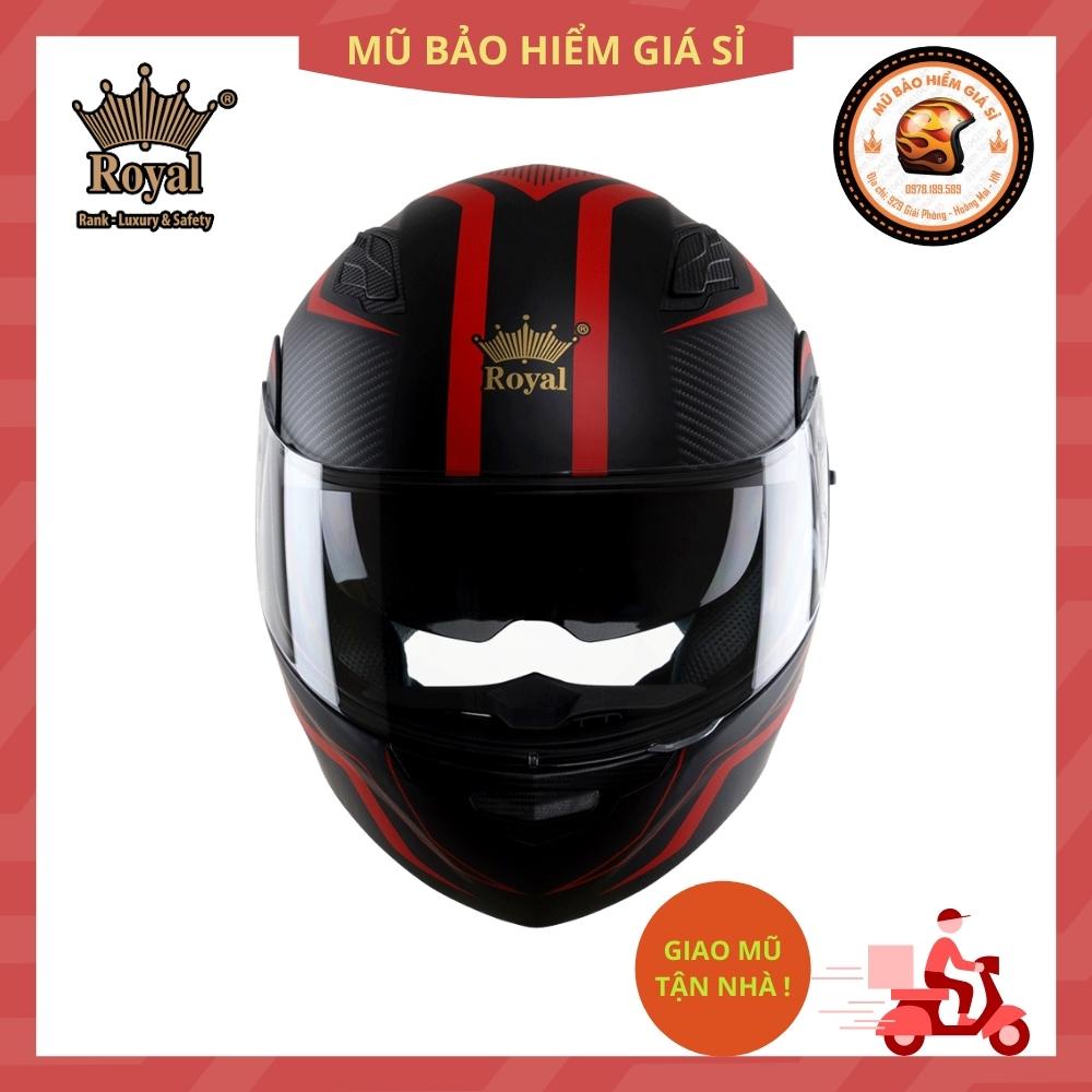 Mũ bảo hiểm Fullface lật hàm 2 kính Royal M179 tem