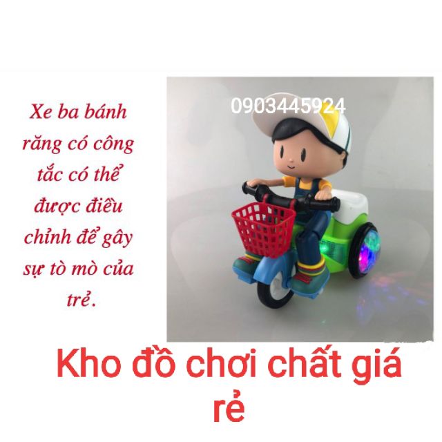 Đồ chơi em bé đi xe đạp xoay 360 độ có đèn Giá sỉ,có sẵn