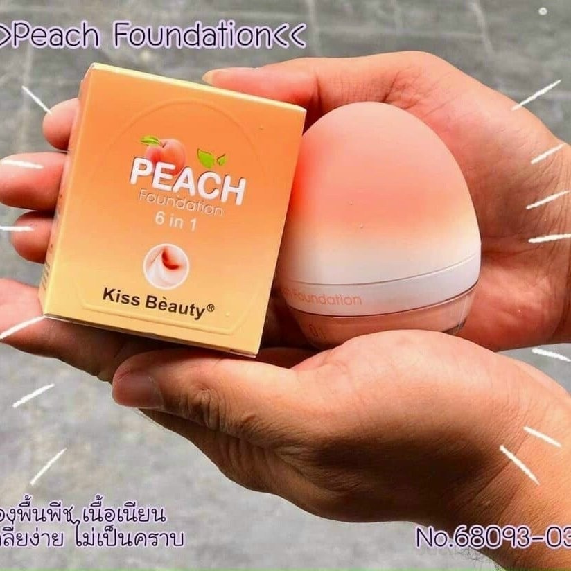 Hũ kem nền chốnǥ nắng  Kiss Beauty Peach foundation 6 in 1 Thái Lan