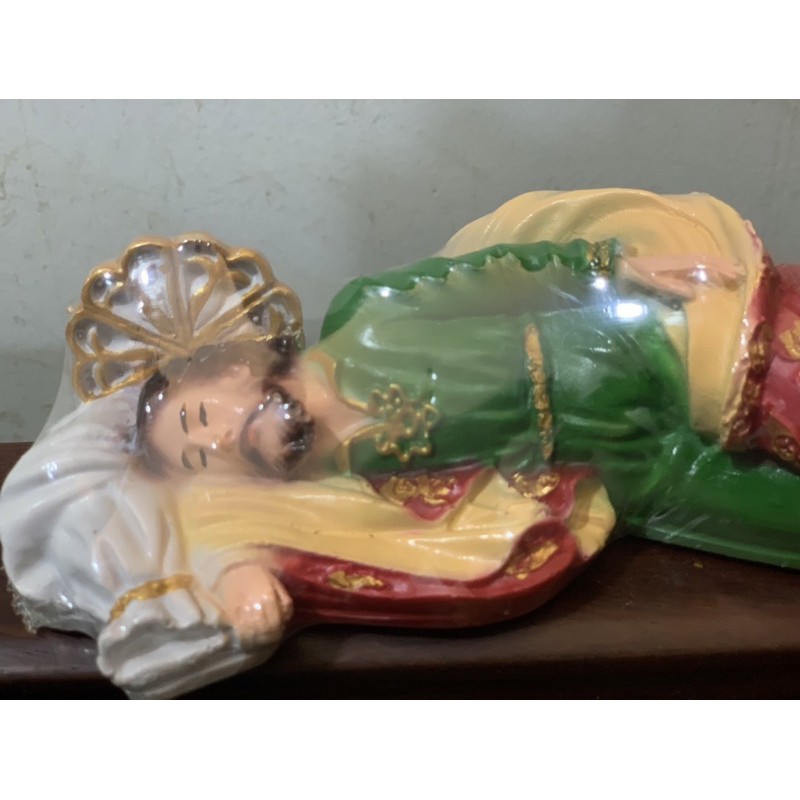 Tượng công giáo- Tượng Thánh Giuse nằm ngủ màu sắc sặc sở dài 20cm