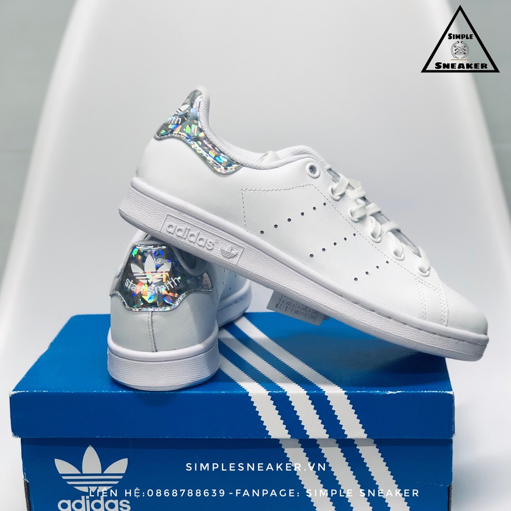 Giày Adidas Stan Smith Diamond FREESHIP Giày Adidas Nữ Chính Hãng - Stan Smith Gót Kim Cương Chuẩn Auth [EE8