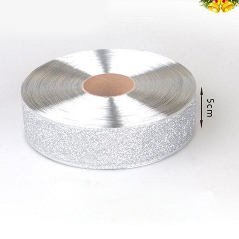 Cuộn Dây Ruy Băng Kim Tuyến Màu Vàng / Bạc Dài 2M Dùng Trang Trí Giáng Sinh