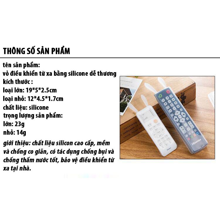 Vỏ Bọc remote Silicone Tivi, Máy Lạnh Hình Tai Thỏ, Vỏ Bọc Điều Khiển tivi, máy lạnh