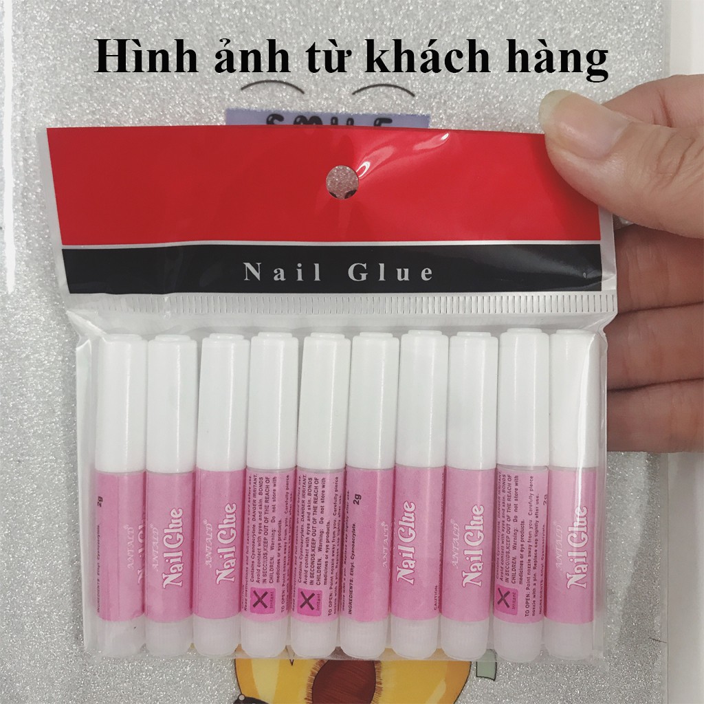 Set 10 tuýp keo dán móng giả Nail Glue chính hãng (loại tuýp nhỏ 2g tiện lợi)