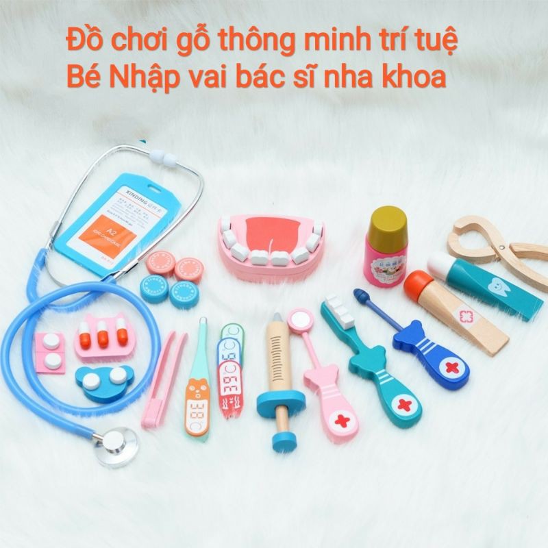 Bộ đồ chơi gỗ bác sĩ Nha Khoa xuất Nhật full box đẹp nhất cho bé