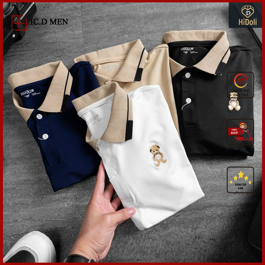 Áo Polo, Áo Thun Nam Cổ Bẻ Teader Chất Liệu Vải Cotton Mềm Mịn Thoáng Mát IC.D Men