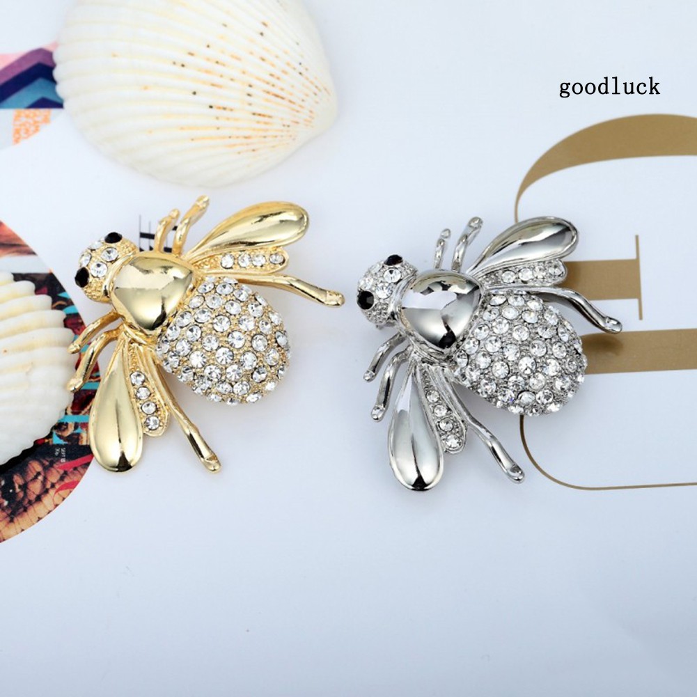 Ghim cài áo hình chú ong đính kim cương giả thời trang cho nữ