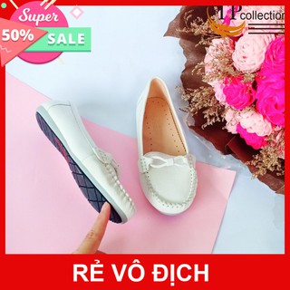 {HOT} Giày búp bê nữ da thật MÀU TRẮNG SIZE 37. Giầy VNXK, B04 CÒN HÀNG