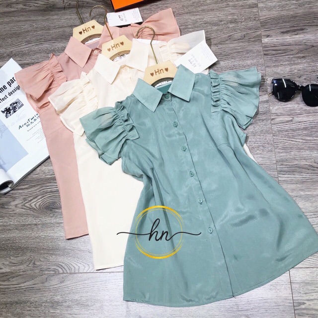 ÁO SƠ MI NỮ TAY CÁNH TIÊN