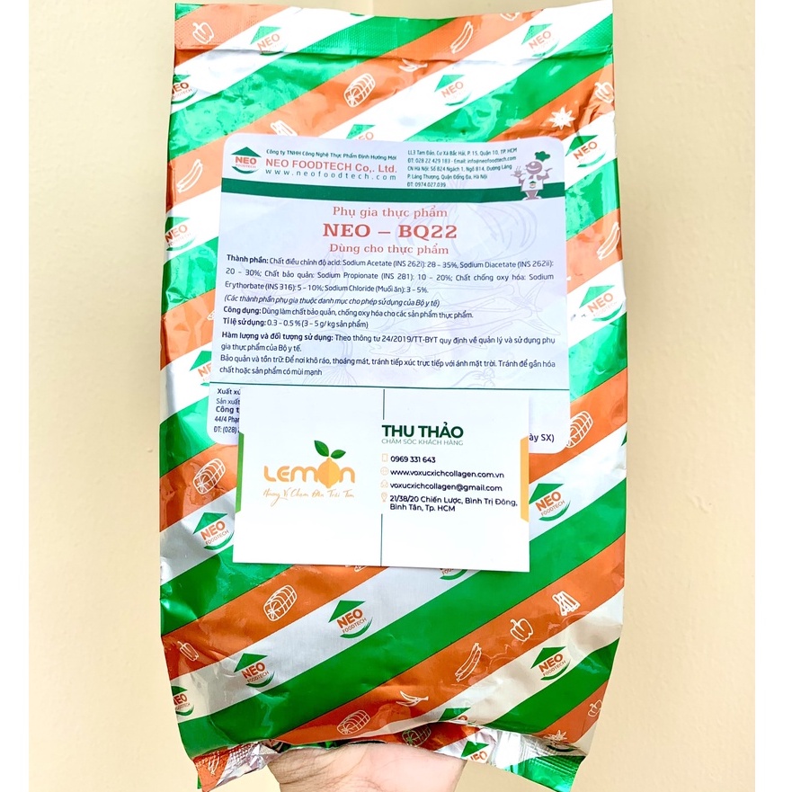 Chất bảo quản NEO - BQ22 kéo dài thời gian bảo quản, chống oxy hóa cho xúc xích, lạp xưởng, giò chả, nem,pate