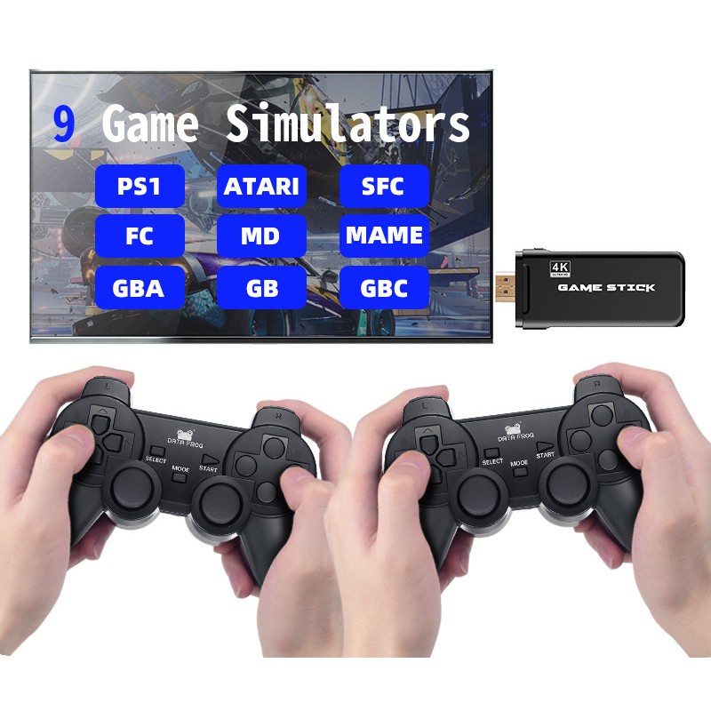 Tặng Tông ĐơMáy Chơi Điện Tử 4 Nút [Game stick 4K] HDMI Không Dây Hơn 3500 Trò Chơi, Máy Chơi Game Cổ Điển ATARI / PS1