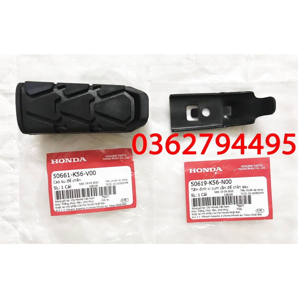 Cao su gác chân trước/ Cao su để chân trước Winner v1/ Sonic 150 Zin chính hãng Honda