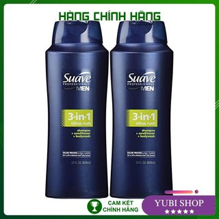 Dầu Gội Suave Men 3 In 1 Chính Hãng - Nhật Bản - Sữa Tắm Gội Toàn Thân Suave Men 3 In 1 Citrus Rush 828ml