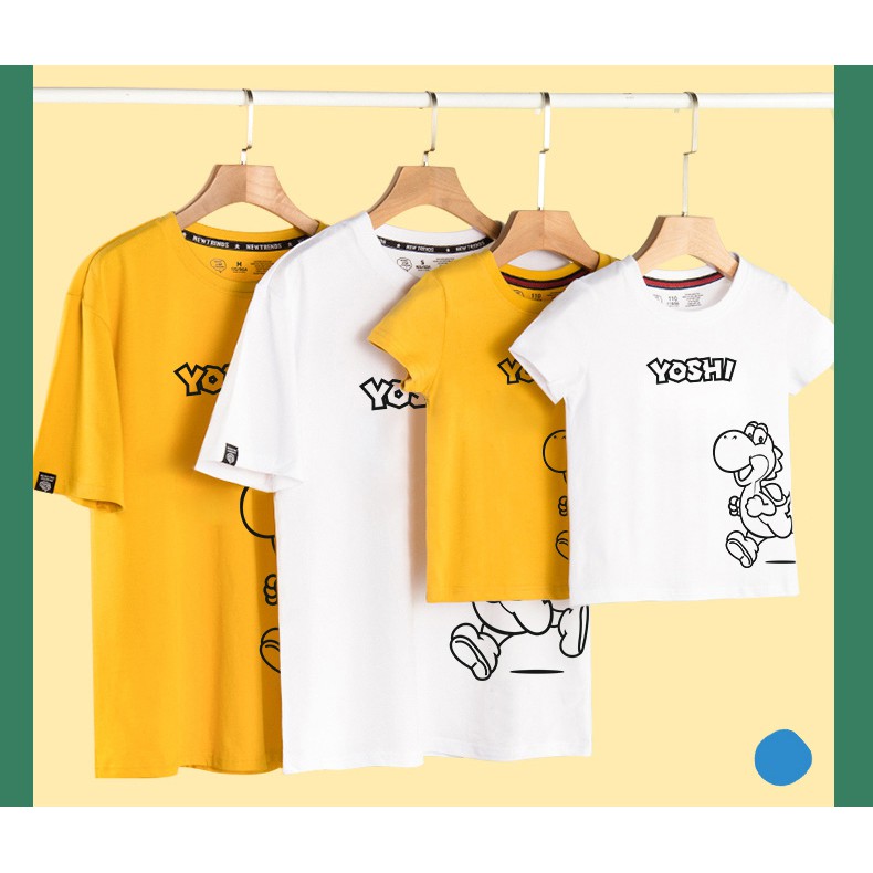 Áo gia đình Familylove - Mẫu Áo gia đình Cậu Bé YOSHI in góc dễ thương chất Cotton 100% mát
