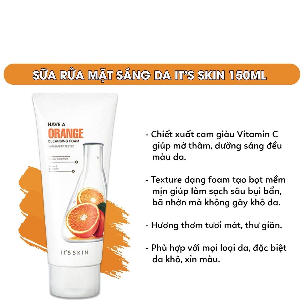 Sữa Rửa Mặt Tạo Bọt Cấp Ẩm Cho Da Chiết Xuất Thiên Nhiên It's Skin Have A Cleansing Foam 150ml