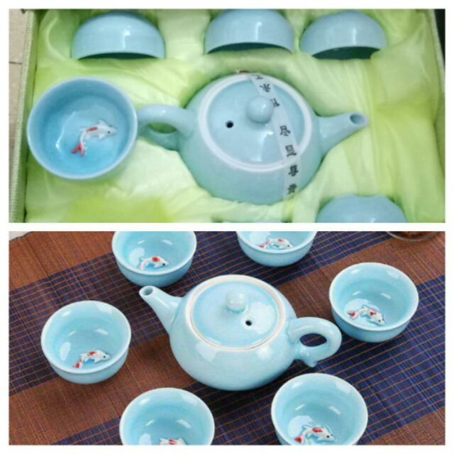 Bộ ấm chén hình cá 3D