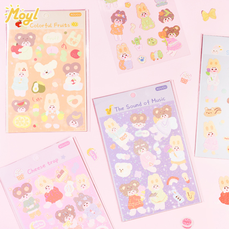 Sticker Kim Sa Dán Điện Thoại / Nhật Ký Phong Cách Hàn Quốc