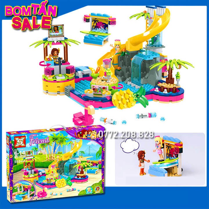 Lego Friends SX 3027 🏄 552 Mảnh Ghép 🚴 Bộ Lego Xếp Hình Biệt Thự Của Stephance & Andrea