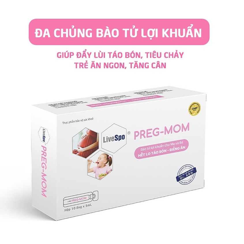 Men tiêu hóa bào tử lợi khuẩn cho bé Livespo Preg mom.bé ăn ngon tăng cân giảm táo bón tiêu chảy.suckhoechomoinha