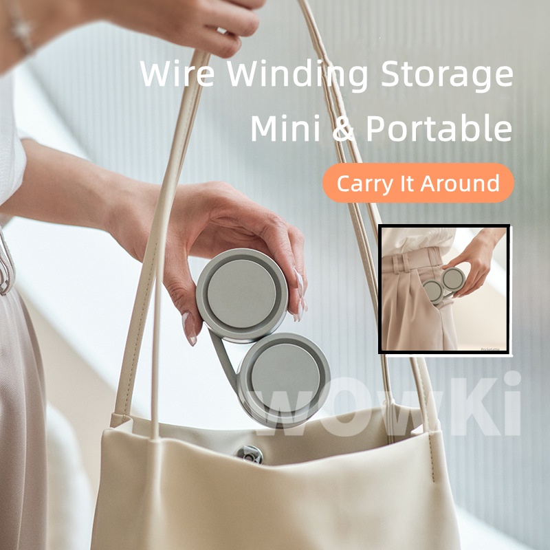 A-LIFE Quạt Đeo Cổ Không Cánh Sạc USB Có Thể Gấp Lại Tiện Dụng