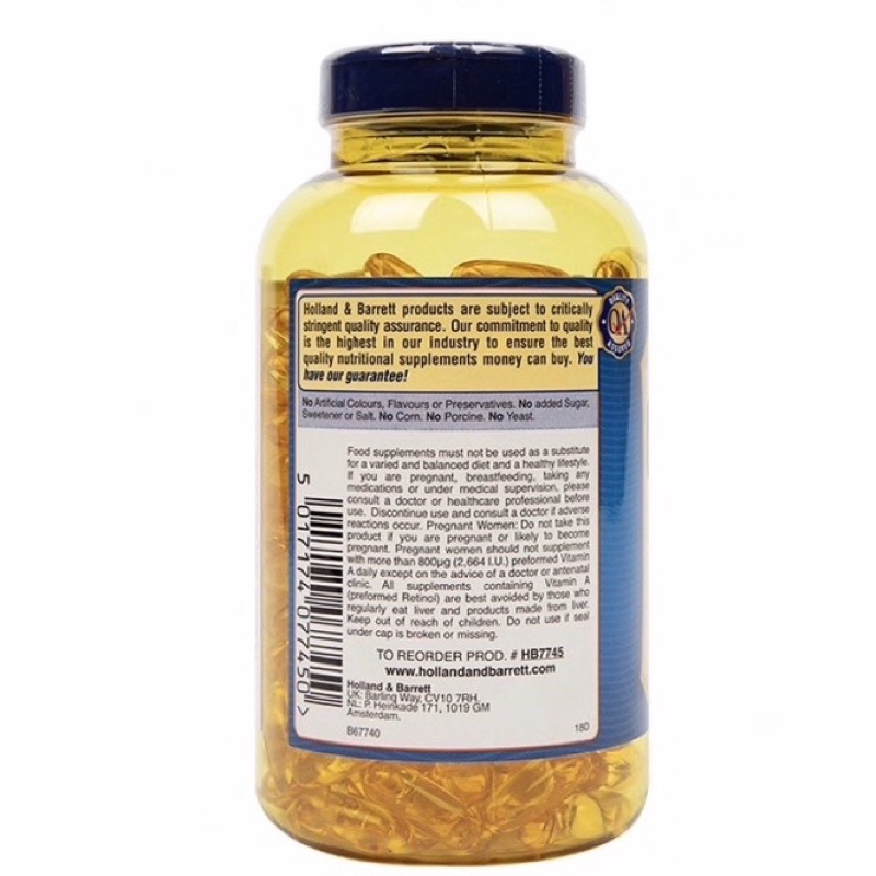 DẦU GAN CÁ TUYẾT bổ sung Omega Cod Liver Oil 410mg H&amp;B viên nang mềm