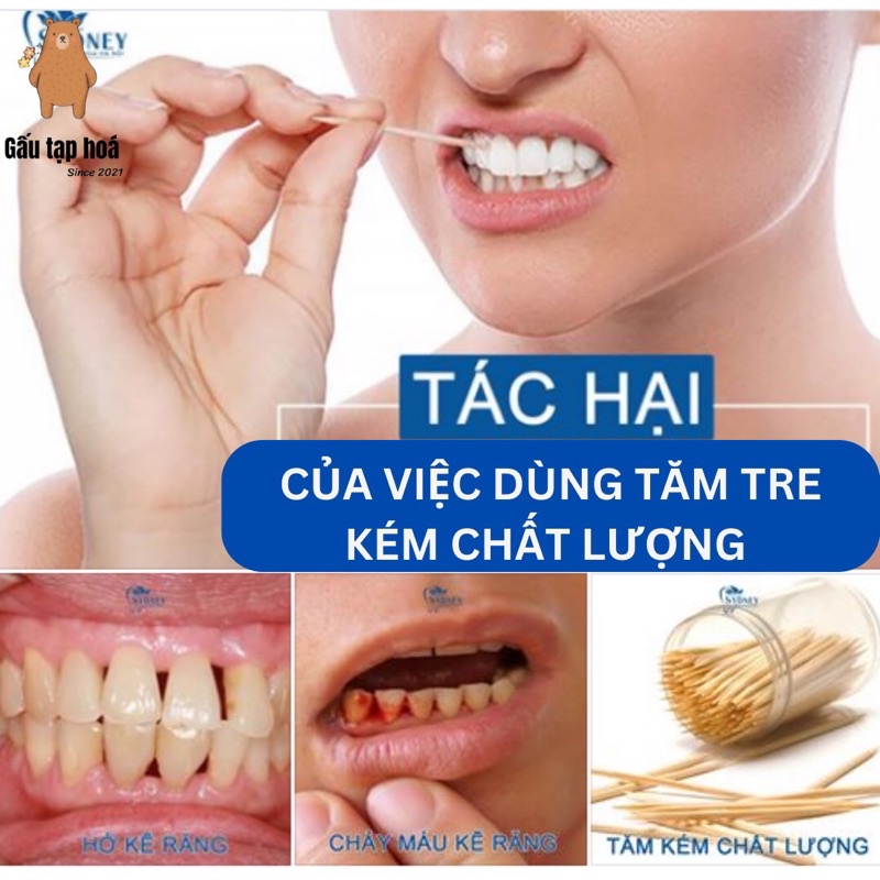 Tăm nhựa xỉa răng nha khoa 2 đầu Dontodent 150 chiếc  date mới nhất