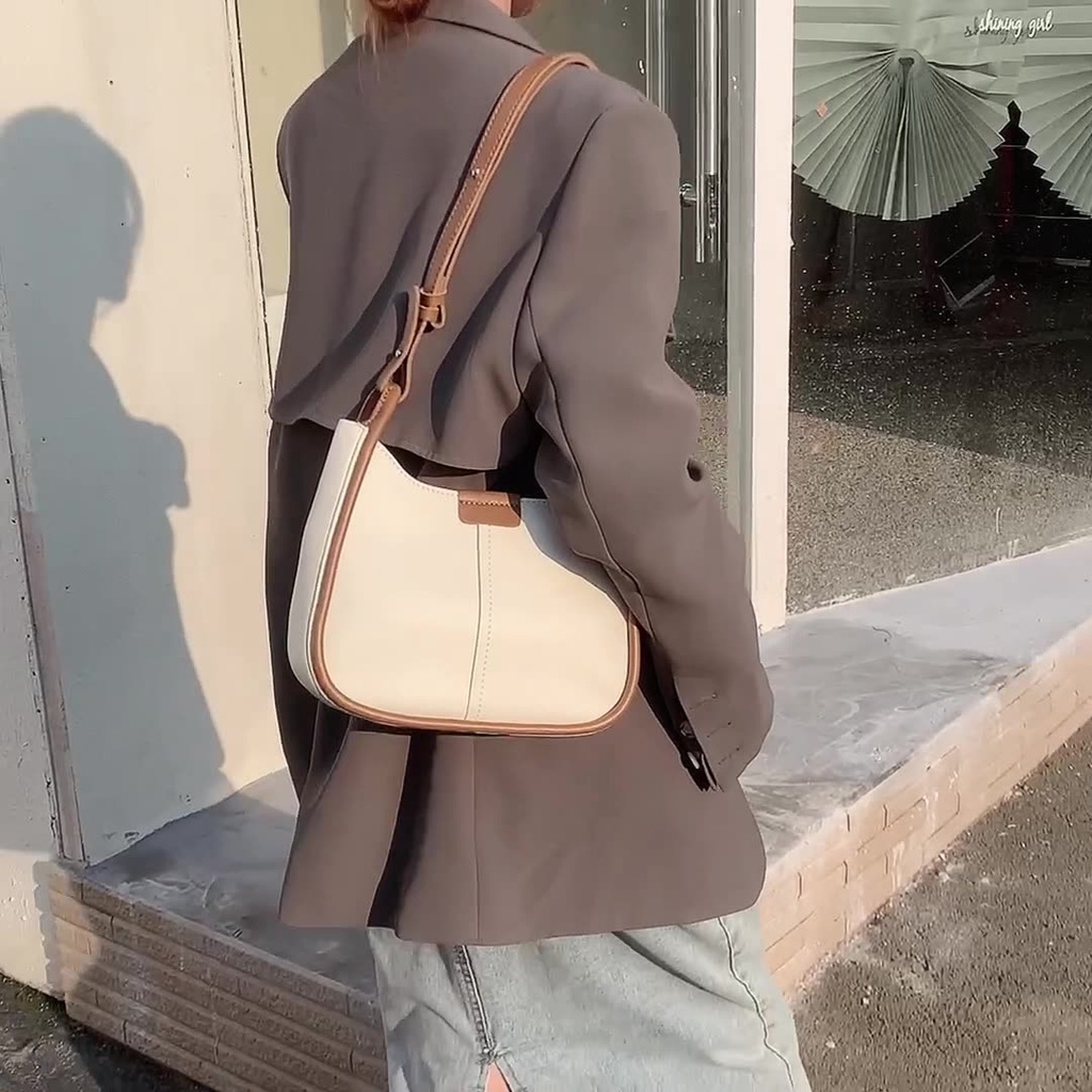 Túi đeo chéo nữ, Túi đeo vai da dày kiểu dáng basic phong cách đơn giản PK 423