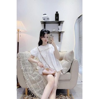 Set áo thô boi chấm tay bồg 2 lớp