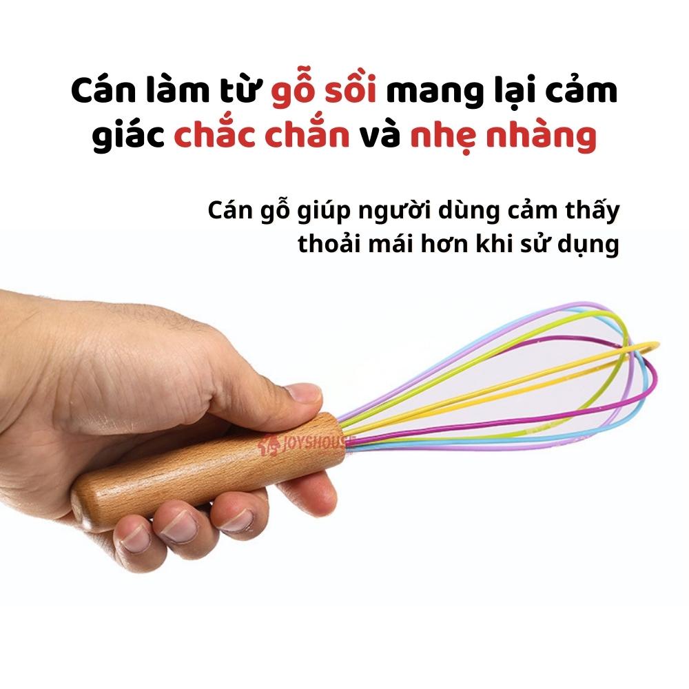 Cây đánh trứng silicon cán gỗ - Phới đánh trứng JOYSHOUSE