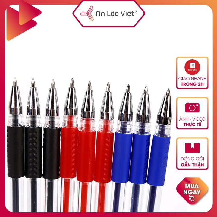 Combo 10 Bút Gel Nước Mini 0.5mm ZXB Thiết Kế Vỏ Nhựa Trong Suốt -