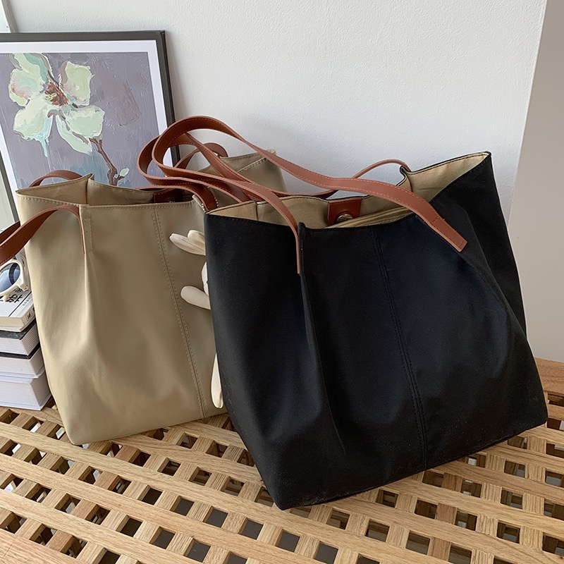 Túi Vải Canvas Đeo Vai Thiết Kế Đơn Giản Thời Trang Theo Phong Cách Nhật Bản Cho Nữ