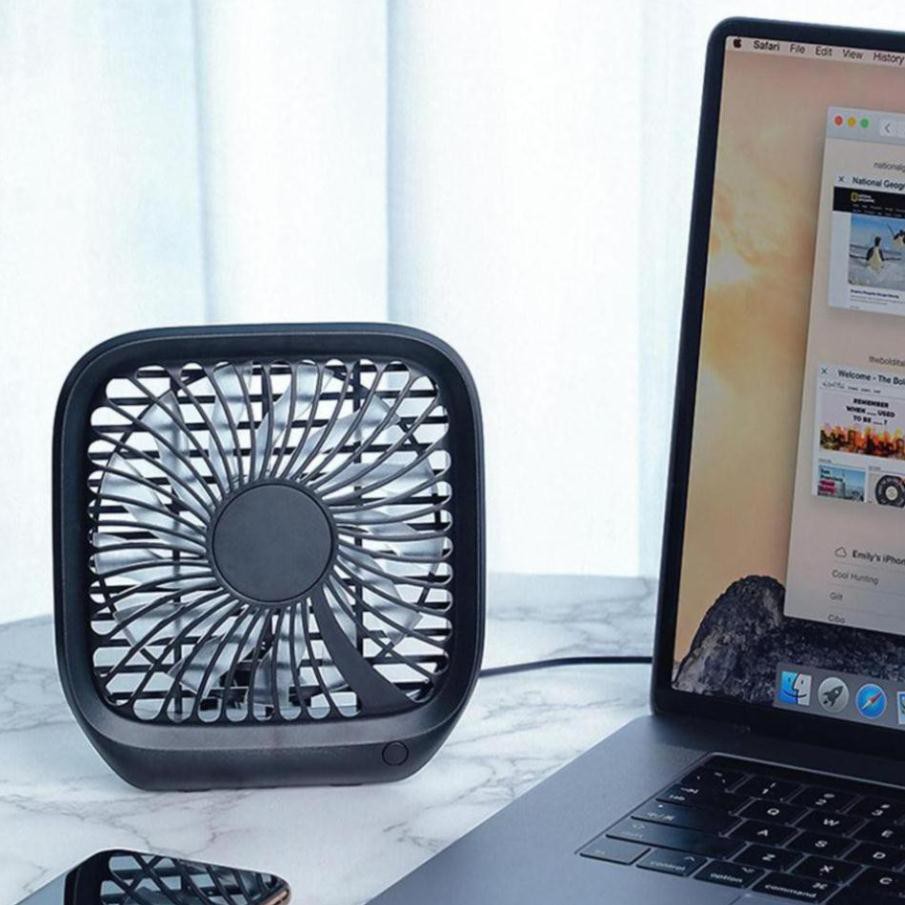 Quạt Làm Mát MINI Cao Cấp Không Ồn 3 Chế Độ Gắn Sau Ghế Ô Tô Xe Hơi Dùng Nguồn USB Baseus Foldable Backseat Fan