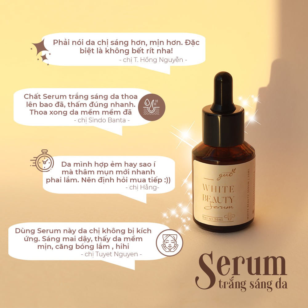 [Trắng da- thu nhỏ lỗ chân lông-căng bóng] Serum Trắng Sáng Mờ Thâm Ngừa Mụn GUO 30ml